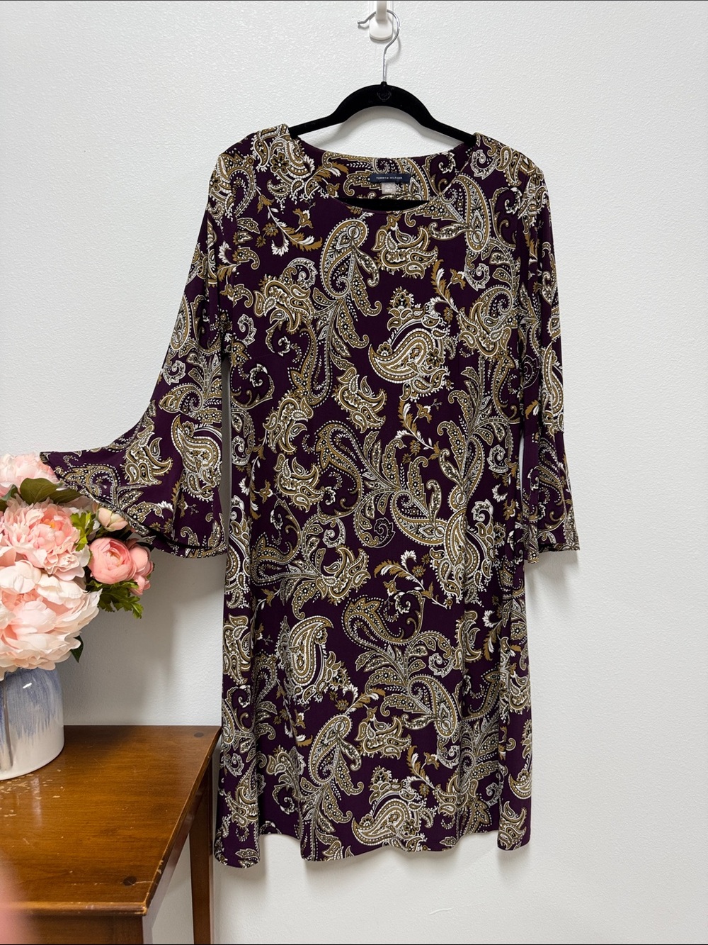 Women’s Paisley Shift Dress - Purple